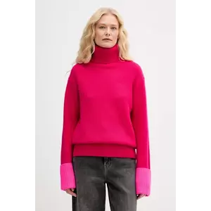FROM FUTURE pulover de cașmir culoarea roz, light, cu guler, WPL02189 imagine