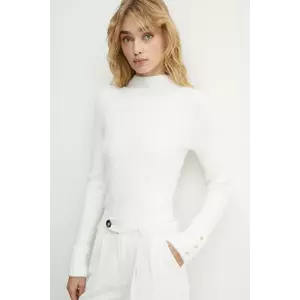 Morgan Pulover femei, culoarea alb, cu turtleneck imagine