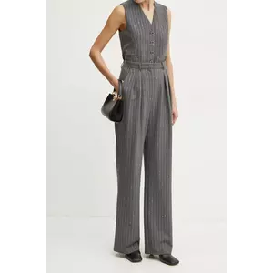 Simona Corsellini pantaloni din lână culoarea gri, lat, high waist, A24CPPA014 imagine