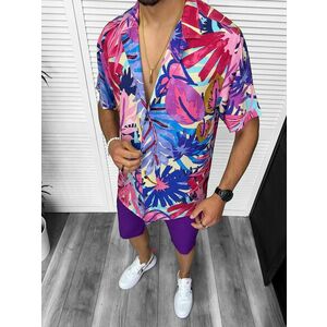 Camasa barbati PREMIUM maneca scusta cu imprimeu 13172 D5-3.1 imagine