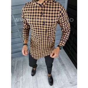 Camasa barbati asimetrica in carouri slim fit B2129 O2-4.2 imagine