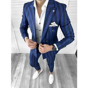 Pantaloni barbati eleganti gri in carouri 1047 P18-4.1 imagine