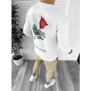 Bluza barbati alba cu imprimeu pe spate CU MIC DEFECT K141 O3-5.3 imagine