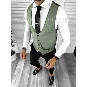 Vesta barbati eleganta slim fit verde B806 N7-4.3 imagine