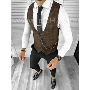 Vesta barbati eleganta slim fit maro B8079 N7-4.3 imagine
