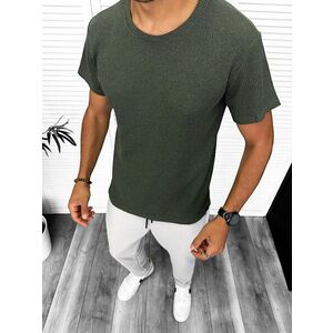 Tricou barbati kaki slim fit 13318 imagine