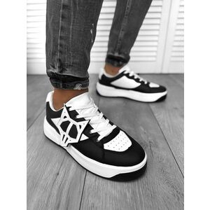 Adidasi barbati casual albi cu negru 080 imagine