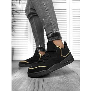 Adidasi barbati casual negru cu auriu 5919 T51-3 imagine