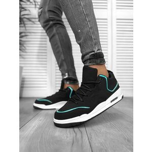 Adidasi barbati casual negru cu verde 5919 N4-4 imagine