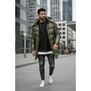 Geaca barbati de iarna lunga kaki 5132 imagine