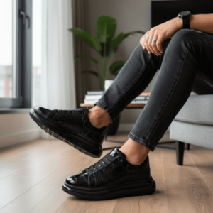 Adidasi barbati casual negri 0956 n9-4 imagine