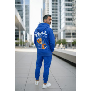 Trening barbati slim fit albastru Pantaloni + Hanorac 13360 24-3.1 imagine