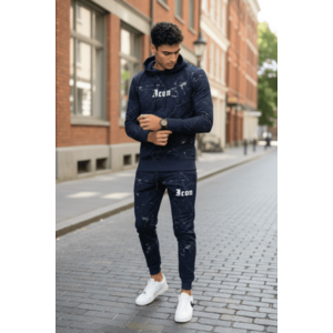 Trening barbati slim fit bleumarin Pantaloni + Hanorac 13380 28-4.3 imagine