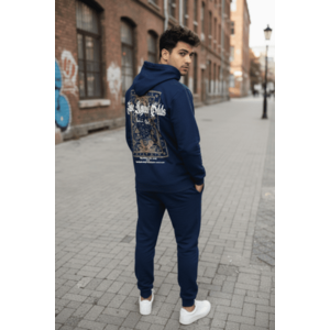 Trening barbati slim fit bleumarin Pantaloni + Hanorac 13400 37-4 imagine