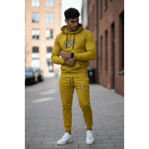 Trening barbati slim fit galben Pantaloni + Hanorac 13410 23-3.1 imagine