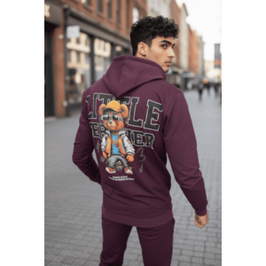 Trening barbati slim fit grena Pantaloni + Hanorac 13410 D3-1.3 imagine