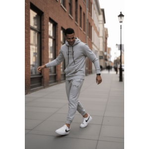 Trening barbati slim fit gri Pantaloni + Hanorac 13410 14-1.2 imagine