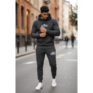 Trening barbati slim fit gri inchis Pantaloni + Hanorac 13390 43-5 imagine