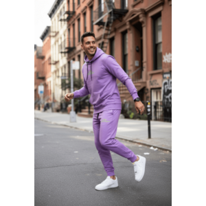 Trening barbati slim fit mov Pantaloni + Hanorac 13370 123-3 imagine