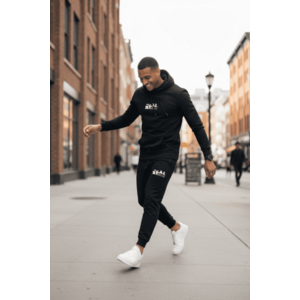 Trening barbati slim fit negru Pantaloni + Hanorac 13360 76-4 imagine