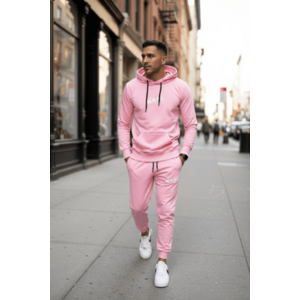 Trening barbati slim fit roz Pantaloni + Hanorac 13360 21-1.2 imagine