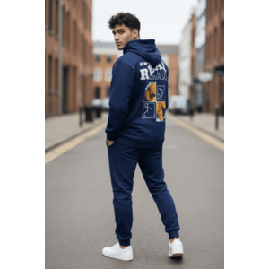 Trening barbati slim fit bleumarin Pantaloni + Hanorac 13360 25-3.1 imagine