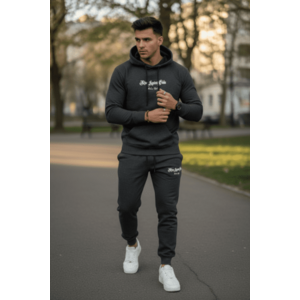 Trening barbati slim fit gri inchis Pantaloni + Hanorac 13400 42-2 imagine