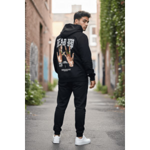Trening barbati slim fit negru Pantaloni + Hanorac 13390 23-4.2 imagine