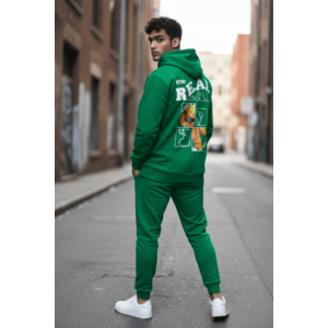 Trening barbati slim fit verde Pantaloni + Hanorac 13360 D4-1.4 imagine