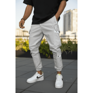 Pantaloni de trening cargo gri conici Y201 46-4.1 imagine