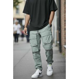 Pantaloni de trening cargo kaki conici Y239 13-4.2 imagine