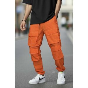 Pantaloni de trening cargo orange conici Y239 21-4.1 imagine
