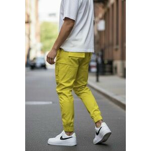 Pantaloni de trening cargo galbeni conici Y102 21-4.2 imagine