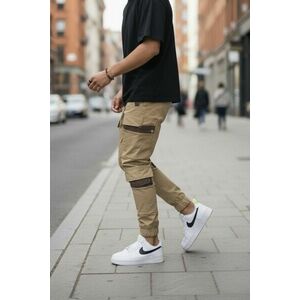 Pantaloni de trening cargo maro conici Y201 P20-4.1 imagine