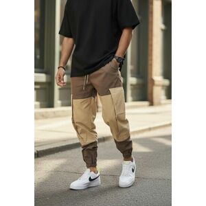 Pantaloni de trening cargo maro conici Y356 P20-4.2 imagine