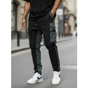 Pantaloni de trening cargo negri conici Y202 O2-4.2 imagine