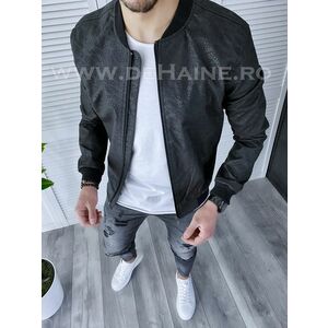 Geaca barbati neagra piele ecologica B3002 D0-4 imagine