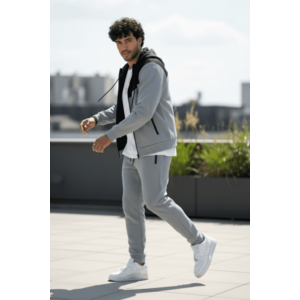 Trening barbati slim fit gri Pantaloni + Hanorac vatuit 5030 imagine