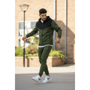 Trening barbati slim fit kaki Pantaloni + Hanorac vatuit 5030 99-2 imagine