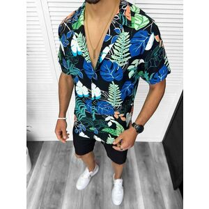 Camasa barbati PREMIUM maneca scusta cu imprimeu 13173 D4-3.3 imagine