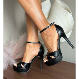 Sandale cu toc Foja Negre imagine