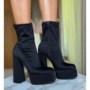 Botine dama Platona Negre imagine