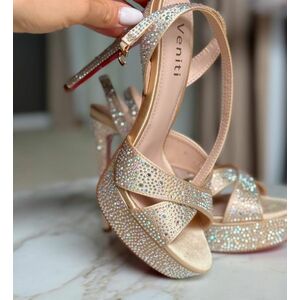 Sandale cu toc Zbyr Aurii imagine