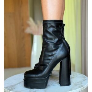 Botine dama Platouy Negre imagine