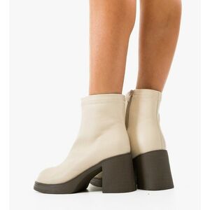 Botine dama Tafta Bej imagine