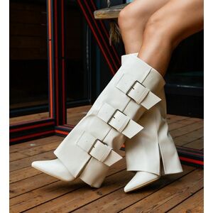 Cizme dama Adolin Bej imagine