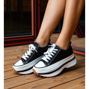 Sneakers dama Marble Negri imagine