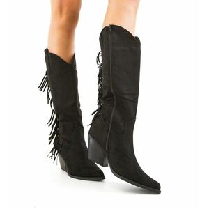 Cizme dama Franj Negre imagine