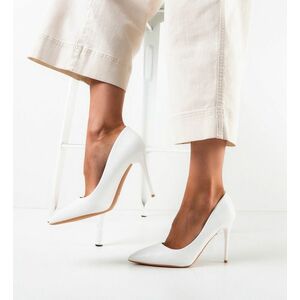 Pantofi cu toc Oknam Albe imagine
