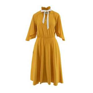 Rochie midi evazata cu funda din panglici imagine